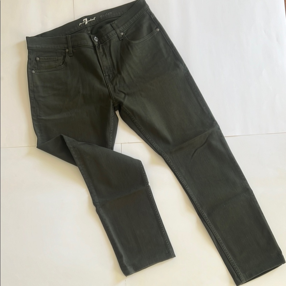 7 For All Mankind Green Slim Jeans